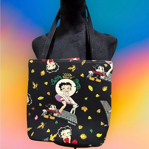 Betty Boop - "Cool Breeze" - Canvas Shoulder Bag Purse Vintage - Picture 8 of 9